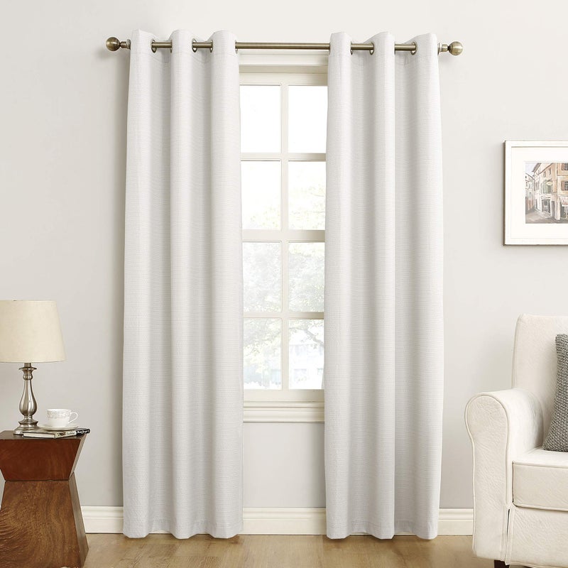 Sun Zero Cooper Thermal Insulated Energy Efficient Grommet Curtain Panel, 40" x 95", White - Image 1